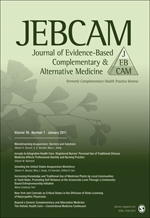 Journal of Evidence-based Integrative Medicine
