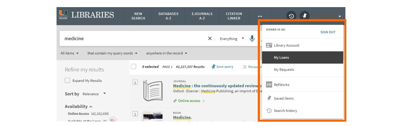 Library account tools